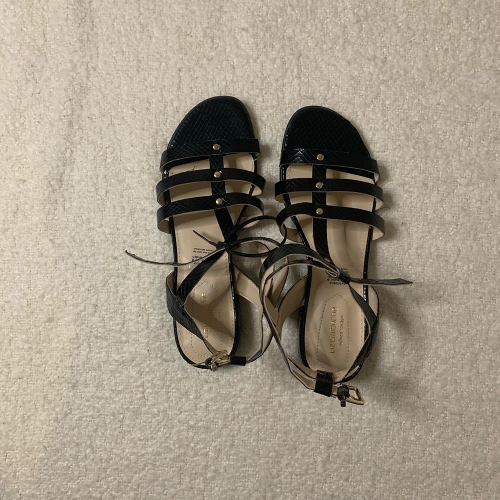 liz claiborne black And gold sandals